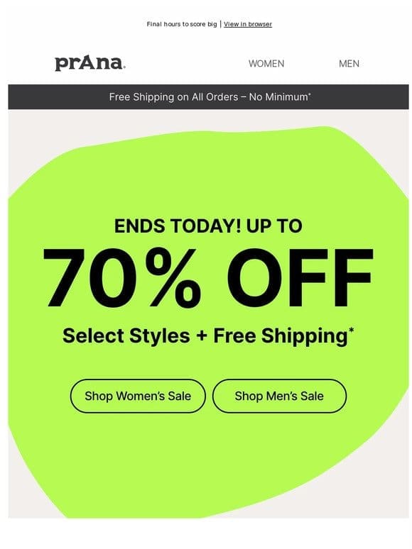 Ends Today: Up to 70% Off