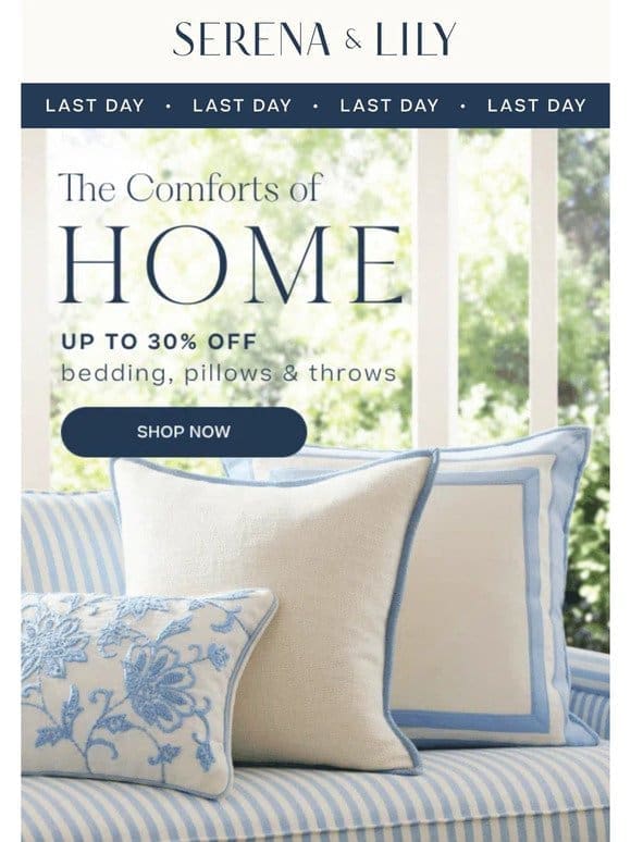 Ends Tonight: Up to 30% Off Bedding， Pillows & Throws
