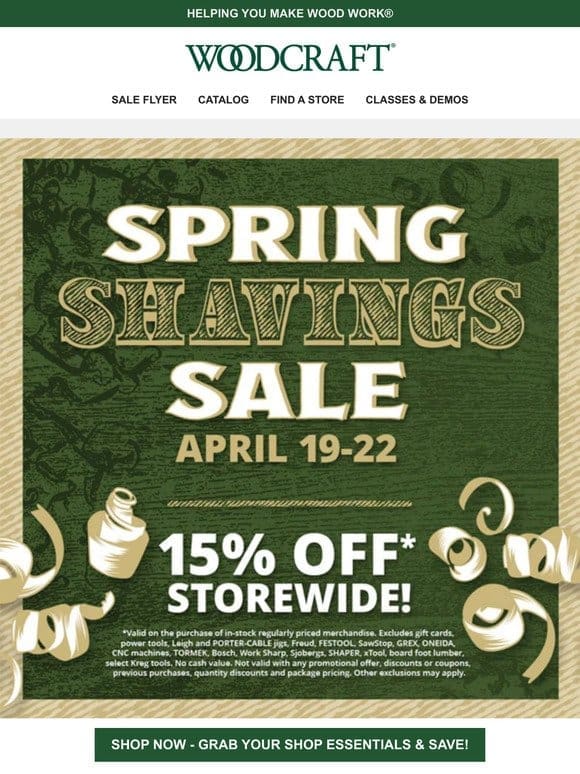 ? Enjoy 15% Off Storewide — Our Spring Shavings Sale is Here! ?