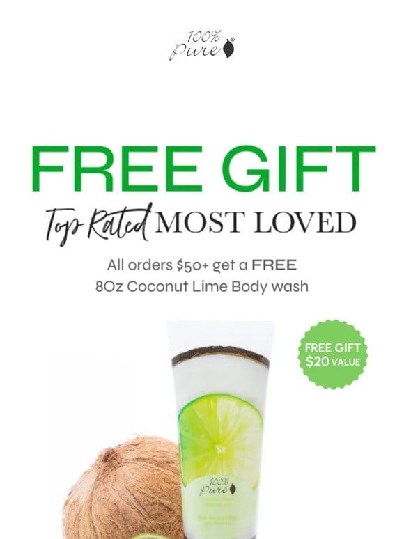 Escape to Tropical Bliss with a FREE Coconut Lime Body Wash!