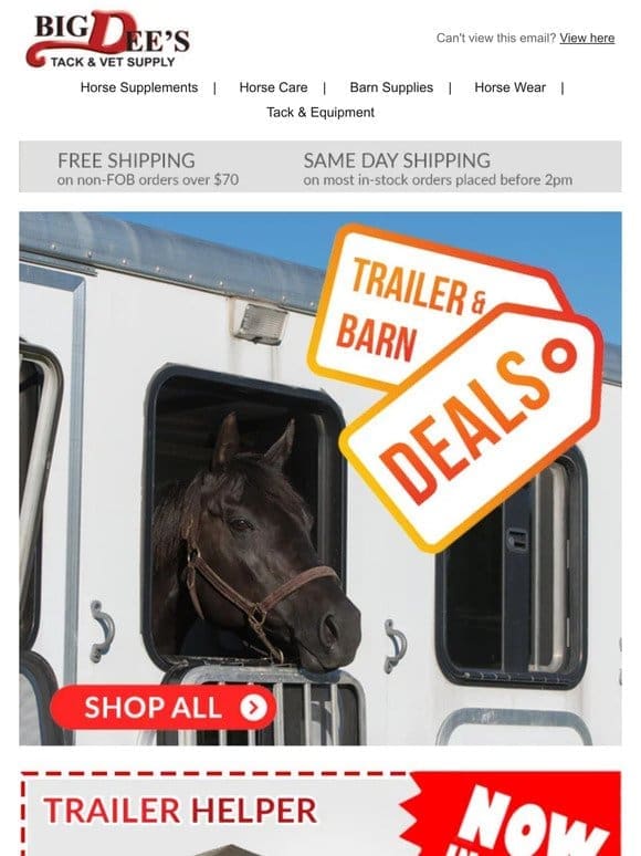 Essential Trailer & Barn Supplies on sale NOW