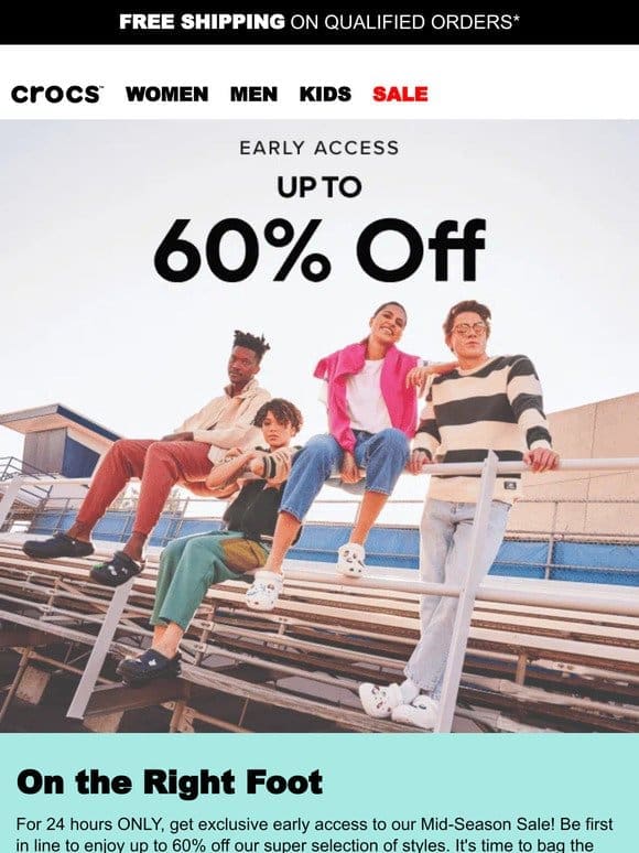 Exclusive Early Access: Up to 60% off