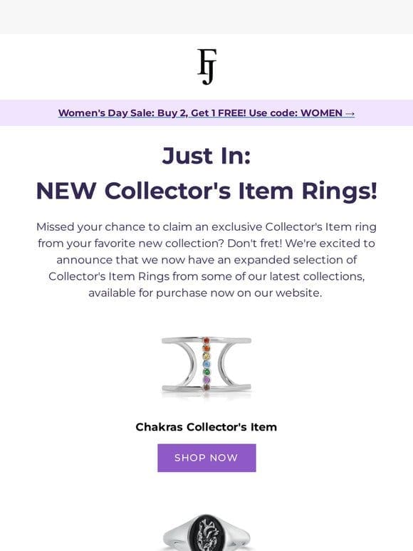 Exclusive Finds: New Collector’s Item Rings!
