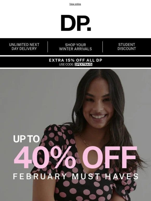 Explore must have styles at up to 40% off