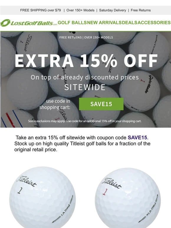 Extra 15% off is in full swing!