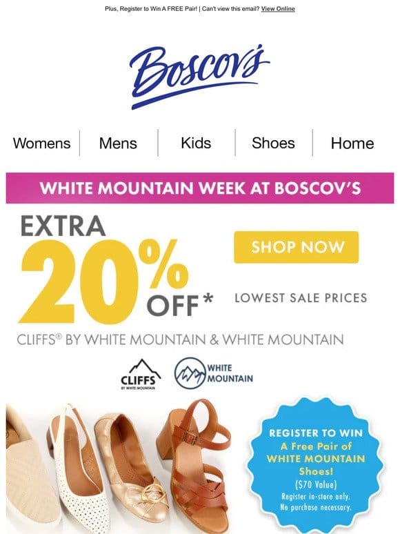 Extra 20% OFF* Select New Shoes for A New Season