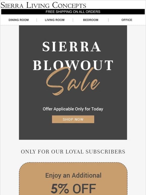 Extra 5% OFF | Blowout Email Only Flash Sale