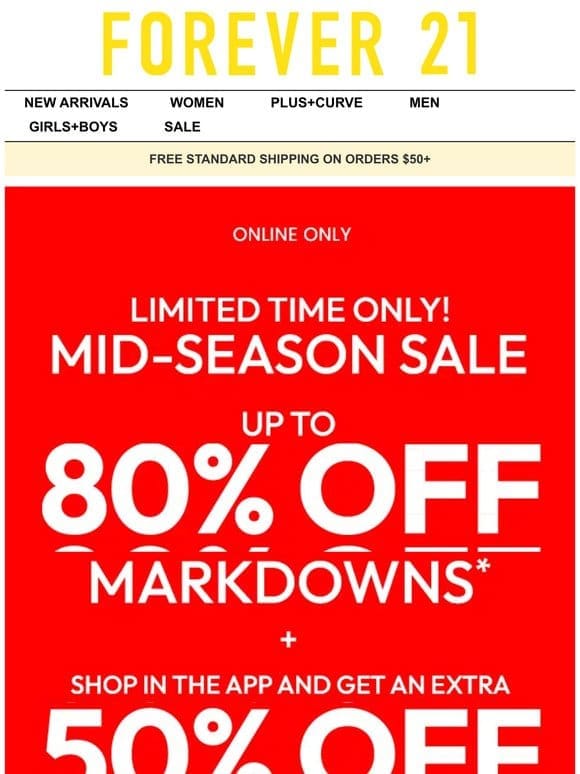 Extra 50% Off Markdowns in App