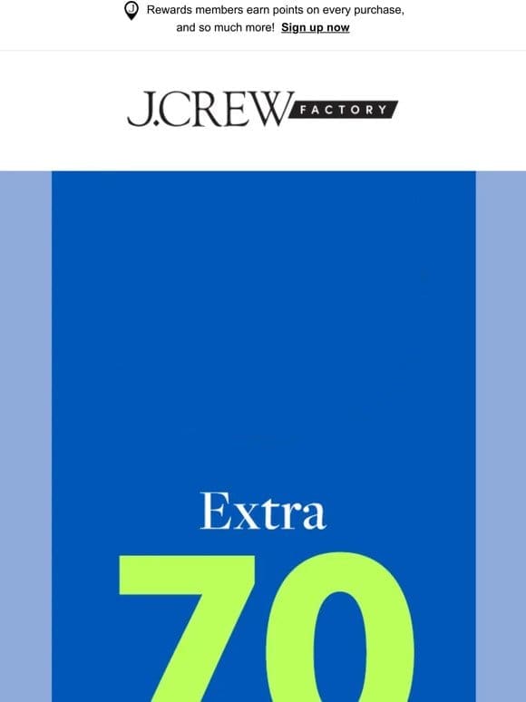 Extra 70% OFF clearance STARTS NOW with code SALE70
