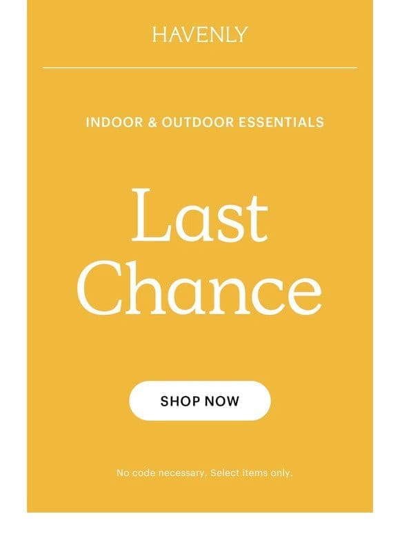 FINAL CHANCE! Up to 15% off