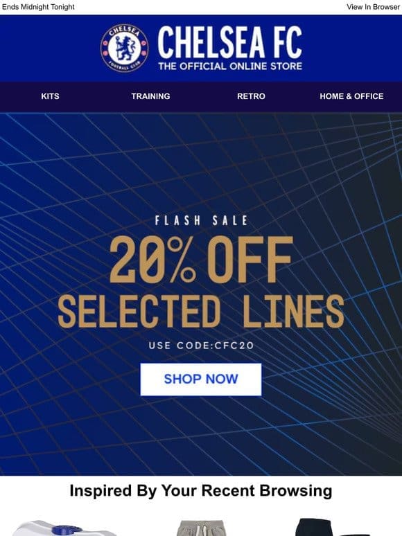 FINAL FEW HOURS! 20% Off Selected Lines
