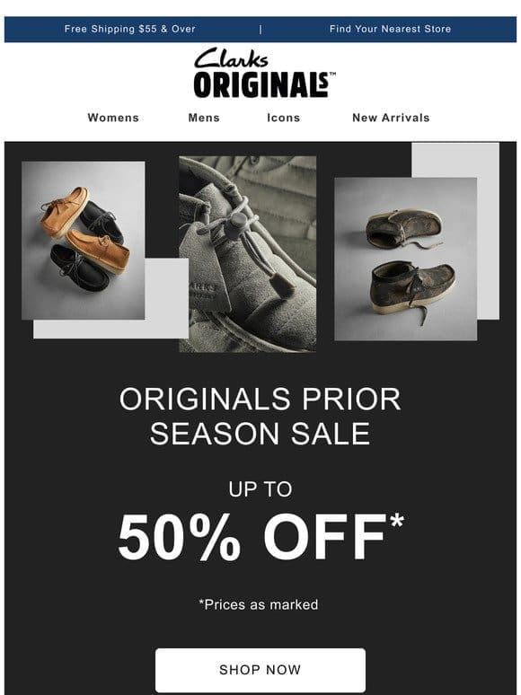 FINAL HOURS: Save up to 50% OFF on Clarks Originals
