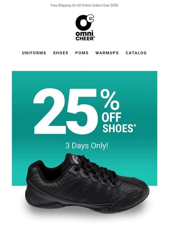FLASH SALE: 25% Off Shoes