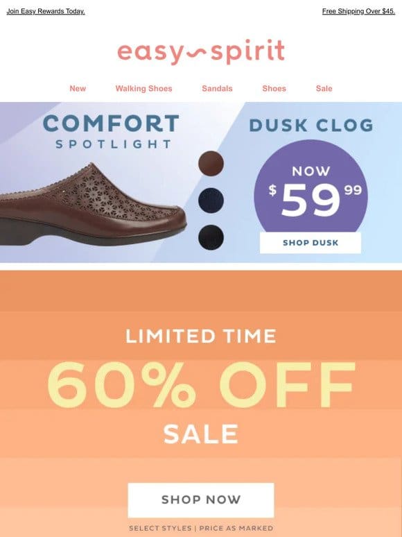 FLASH SALE: 60% OFF Select Styles