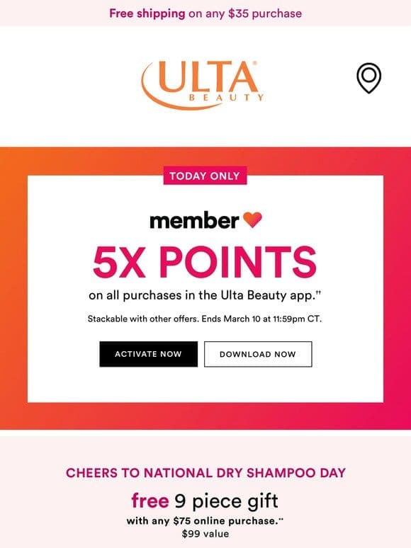 FREE 9 PC gift for National Dry Shampoo Day