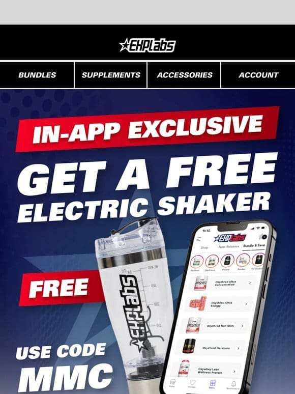 FREE Electric Shaker   In-app exclusive