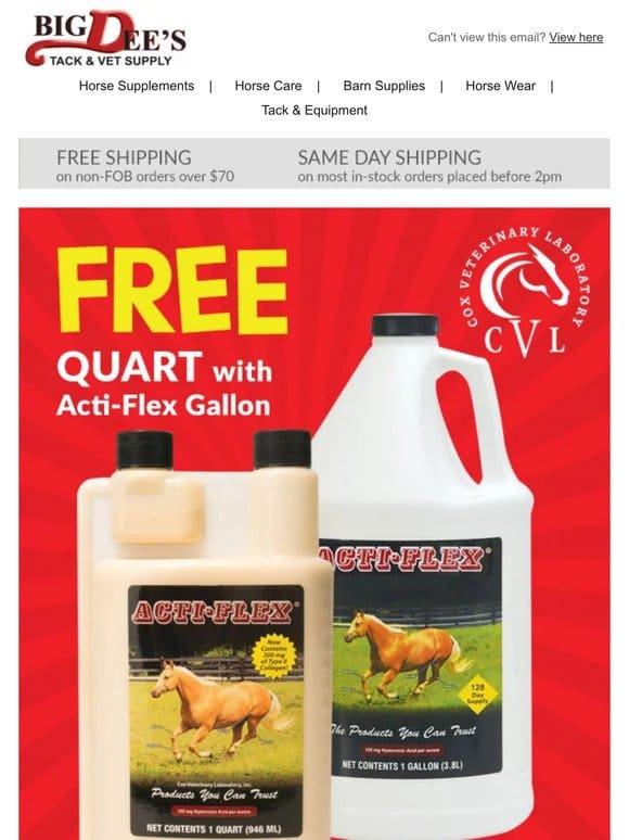 FREE Gifts with Acti-Flex， Hoof Secret， Gastroade + more