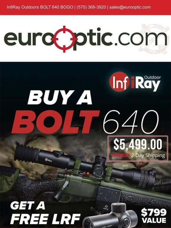 FREE Laser Rangefinder with purchase of an InfiRay BOLT TH50C V2 640 Thermal Weapon Sight