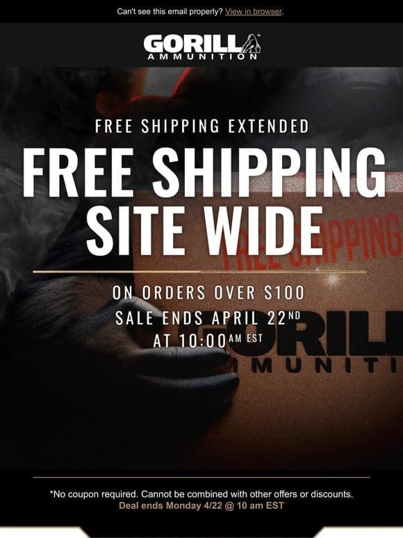 FREE SHIPPING EXTENDED
