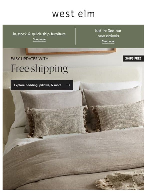 FREE shipping on everything in this email
