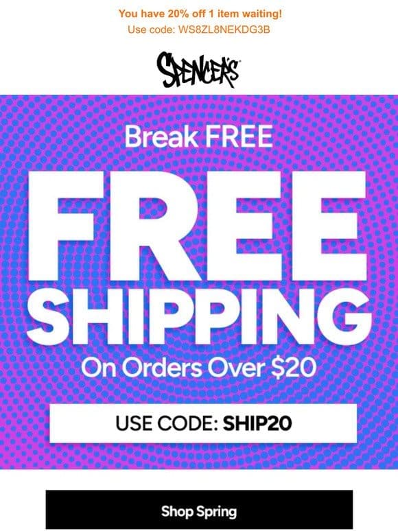 FREE shipping. Start shopping!