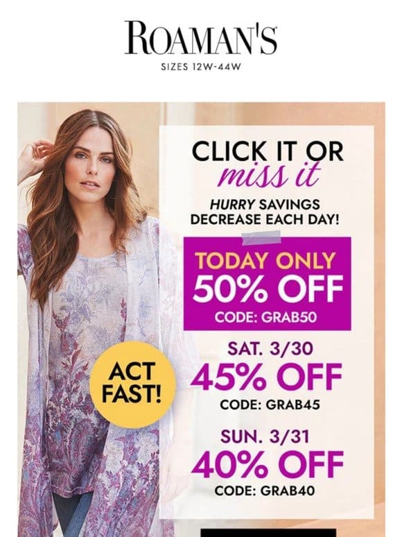 ***FWD: 50% OFF， today only
