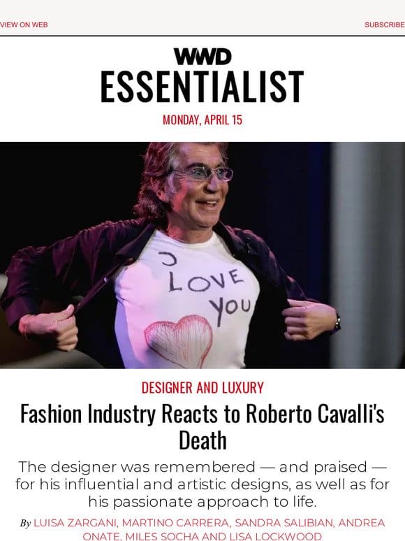 Fashion Industry Reacts to Roberto Cavalli’s Death
