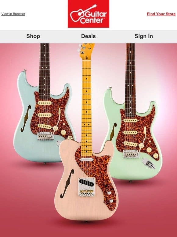 Fender introduces new Thinline electrics