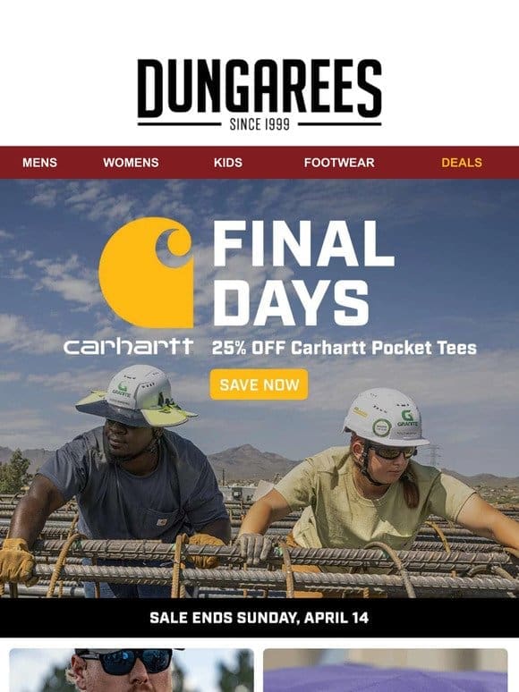 Final Days to Save 25% on Carhartt Pocket Tees