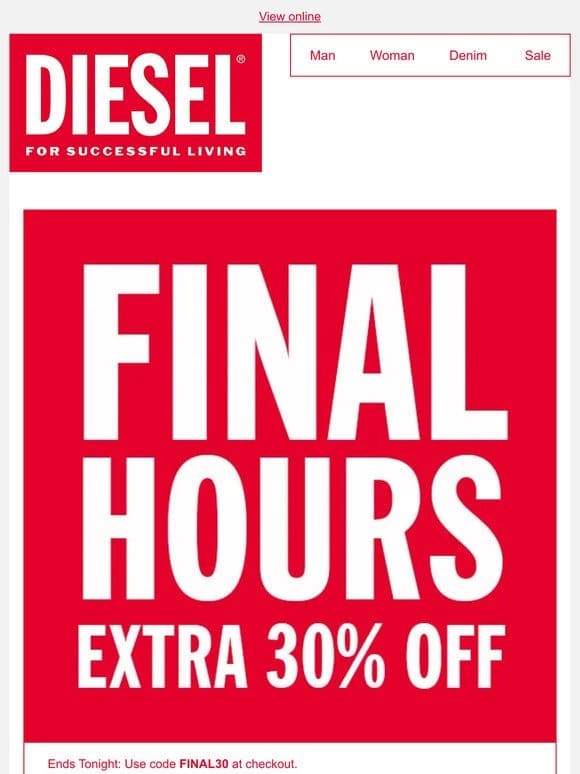 Final Hours: Extra 30% Off Sale