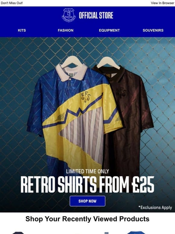 Final Hours | Retro Shirts From £25!