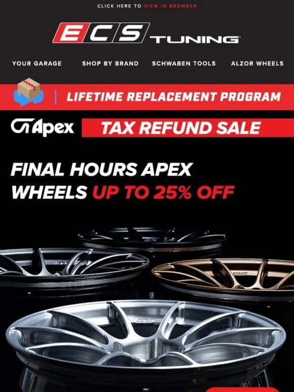 Final Hours for Apex Tax Refund Sale!