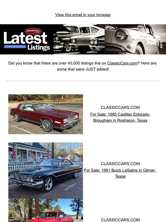 Find your forever car on ClassicCars.com!
