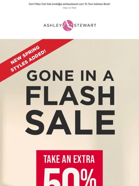 Flash Sale [EXTRA 50% OFF] Alert! Ends in a Flash! ⚡