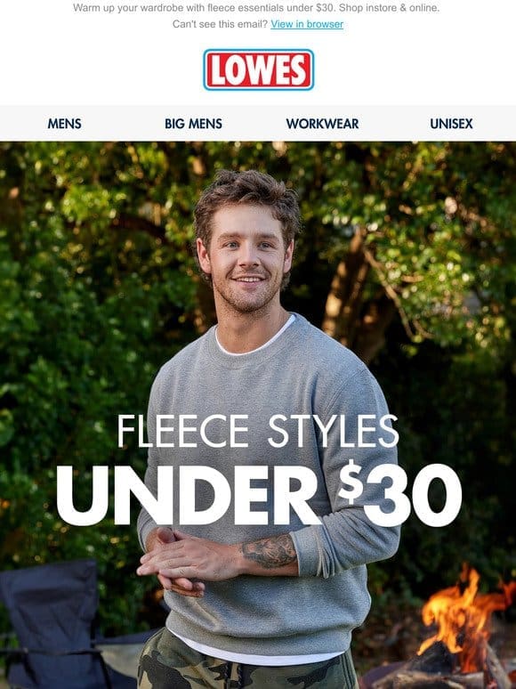 Fleece Styles UNDER $30   | Shop instore & online