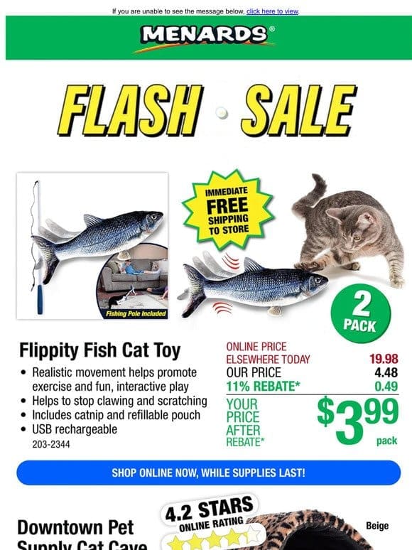 Flippity Fish Cat Toy – 2 Pack ONLY $3.99 After Rebate*!