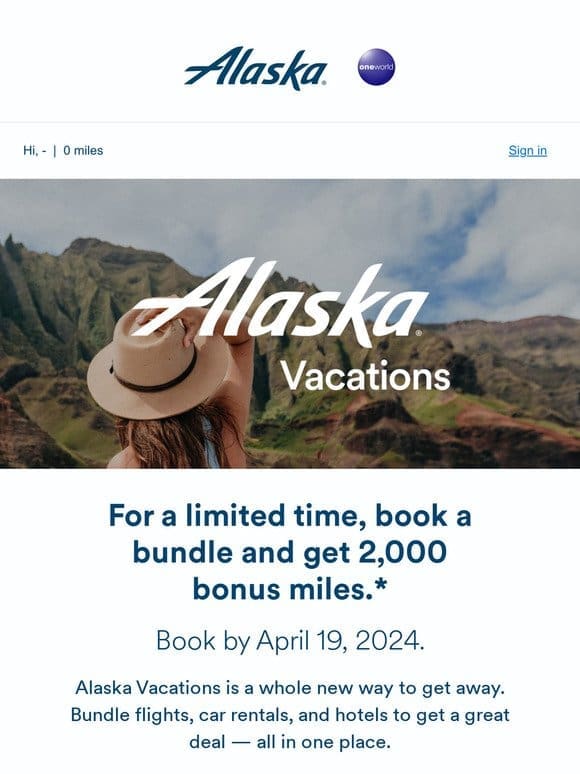 For a limited time， book a bundle and get 2，000 bonus miles.