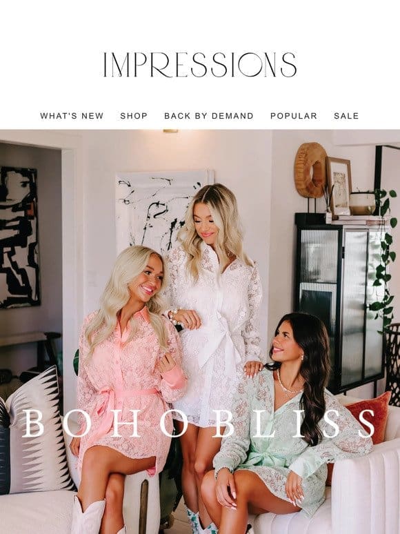 For the boho babes! The Boho Bliss collection is HERE!