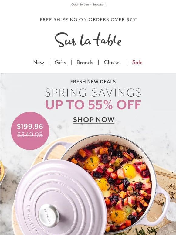 Forage a basketful of spring deals up to 55% off.
