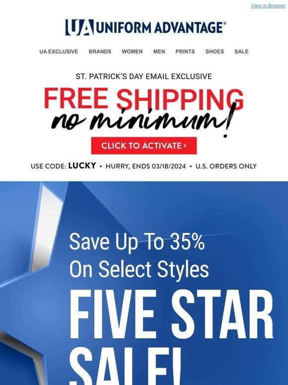 Free Shipping + Up to 35% Off