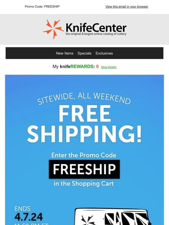Free Shipping Weekend Starts Now!