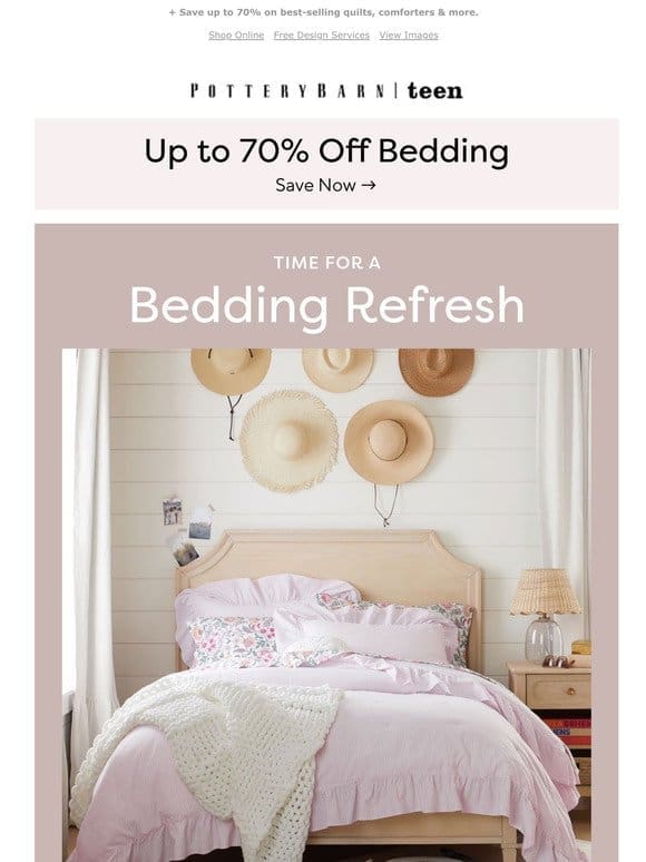 Fresh bedding styles starting at $29