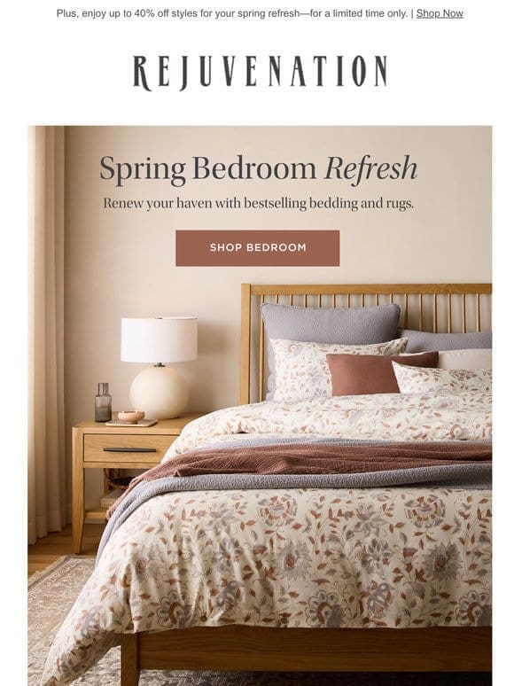 Fresh spring layers for your bedroom