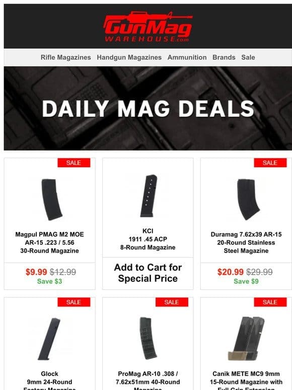 Friday Mag Deals! | Magpul PMAG Gen 2 AR-15 30rd Mag for $10