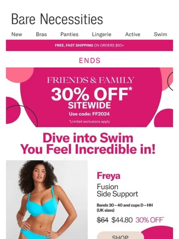 Friends & Family: 30% Off Swimwear Ends Tomorrow!