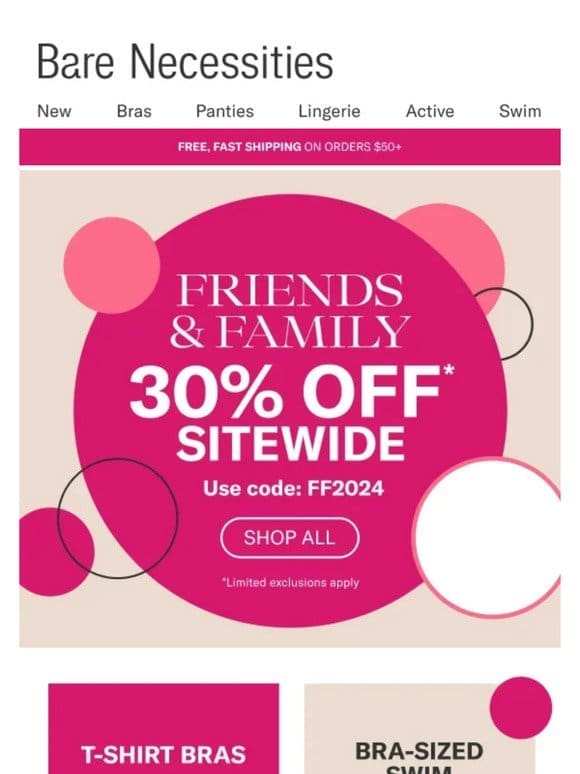 Friends & Family Event: Enjoy 30% Off Sitewide