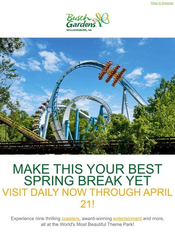 Fun Is In Bloom Every Day At Busch Gardens