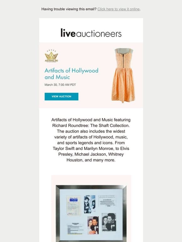 GWS Auctions | Artifacts of Hollywood and Music