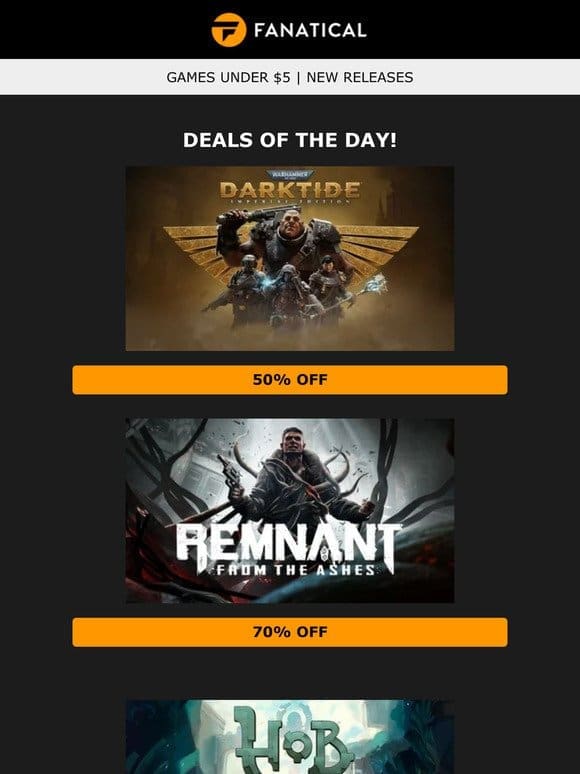 Game Deals of the Day! Enjoy up to 92% off
