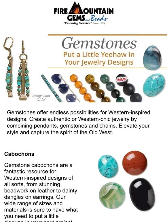 Gemstone Cabochons for Western-Inspired Designs